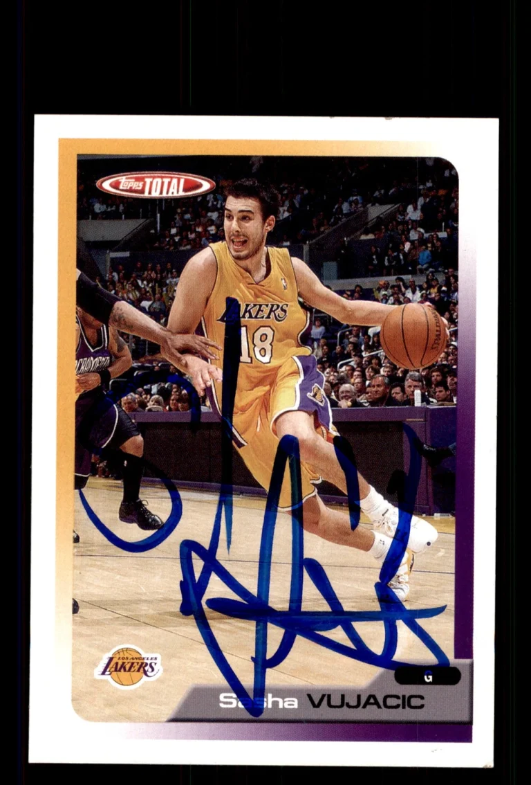 Signed Basketball Card Auto Sasha Vujacic 2005-06 Topps Total #103 LA Lakers