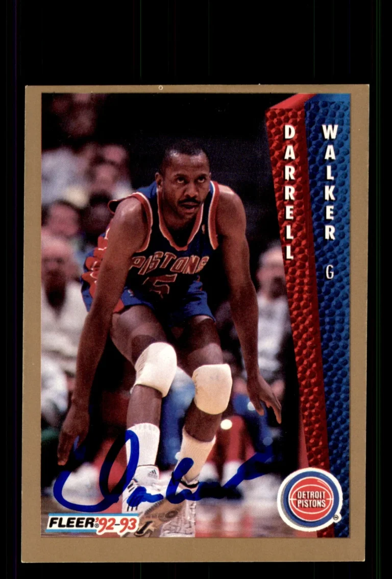 Signed Basketball Card Auto Darrell Walker 1992-93 Fleer #70 Detroit Pistons
