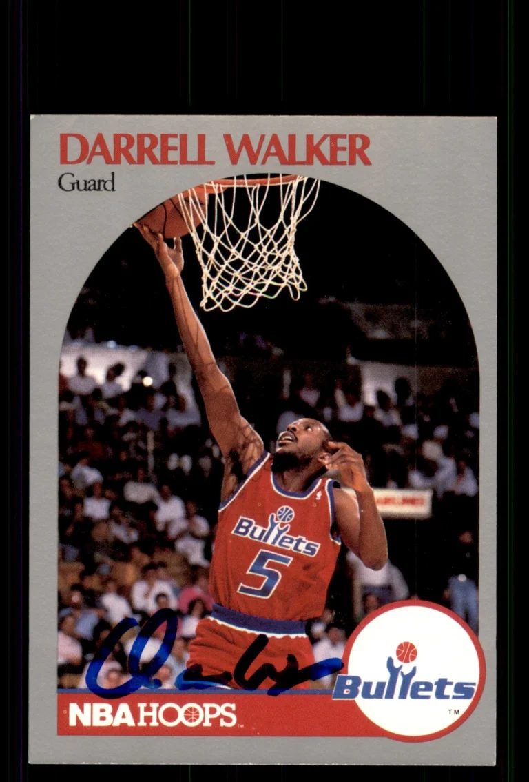 Signed Basketball Card Auto Darrell Walker 1990-91 Hoops #303 Washington Bullets