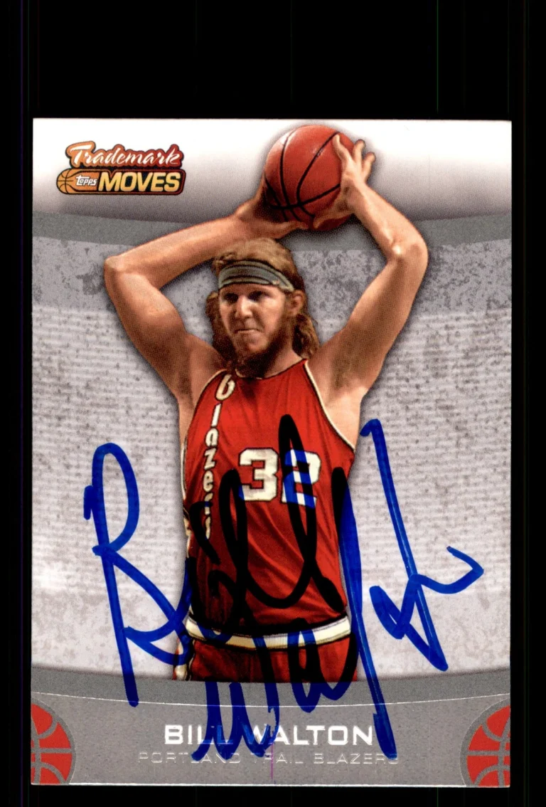Signed Basketball Card Auto Bill Walton 2007-08 Topps Trademark Moves #44