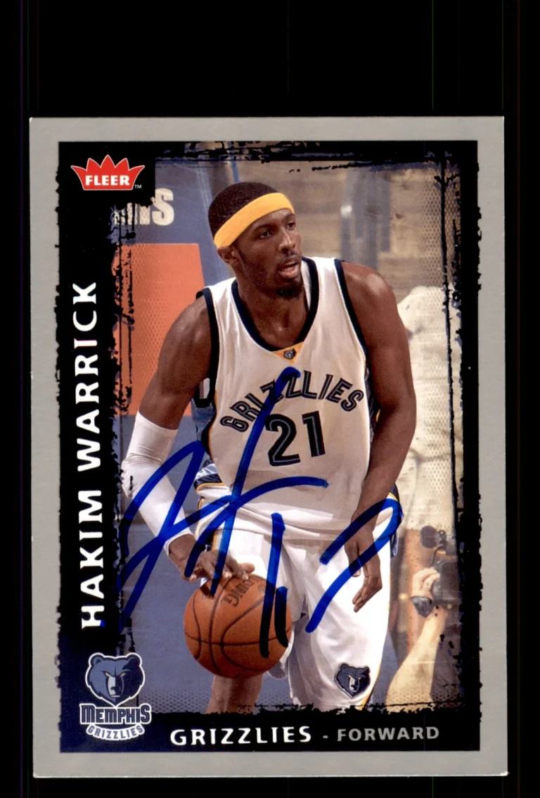 Signed Basketball Card Auto Hakim Warrick 2008-09 Fleer #192 Memphis Grizzlies