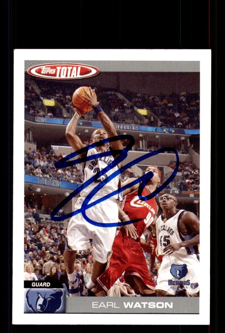 Signed Basketball Card Auto Earl Watson 2004-05 Topps Total #295 Grizzlies
