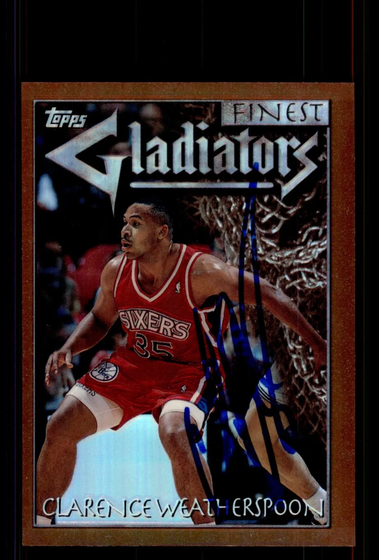 Signed Basketball Card Auto Clarence Weatherspoon 1996-97 Finest #89 76ers