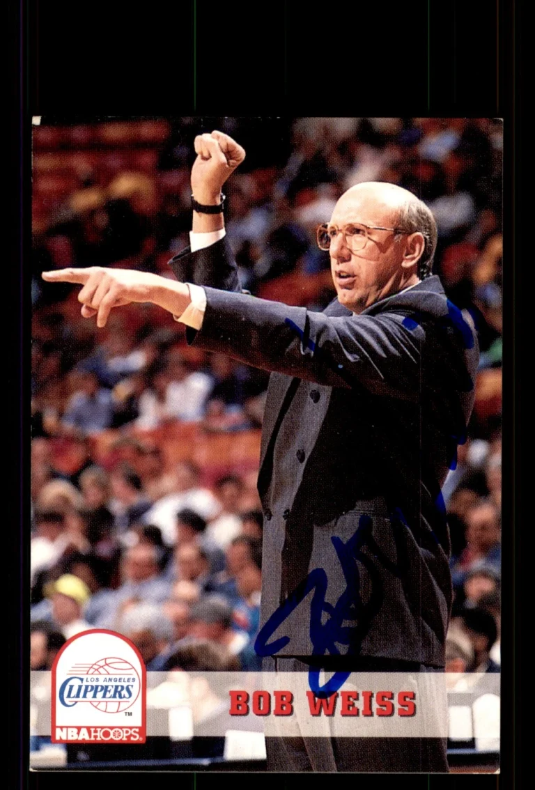 Signed Basketball Card Auto Bob Weiss 1993-94 Hoops #241 Los Angeles Clippers