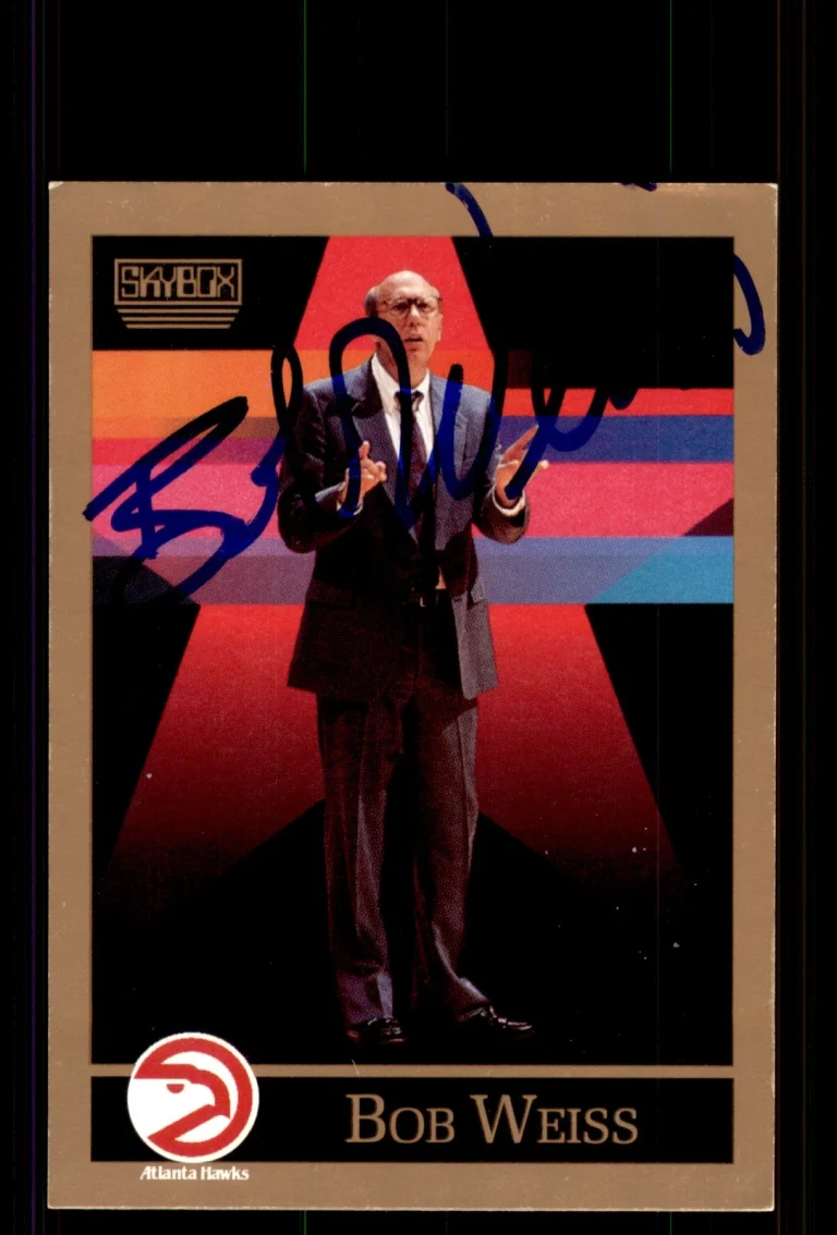Signed Basketball Card Auto Bob Weiss 1990-91 SkyBox #301 Atlanta Hawks
