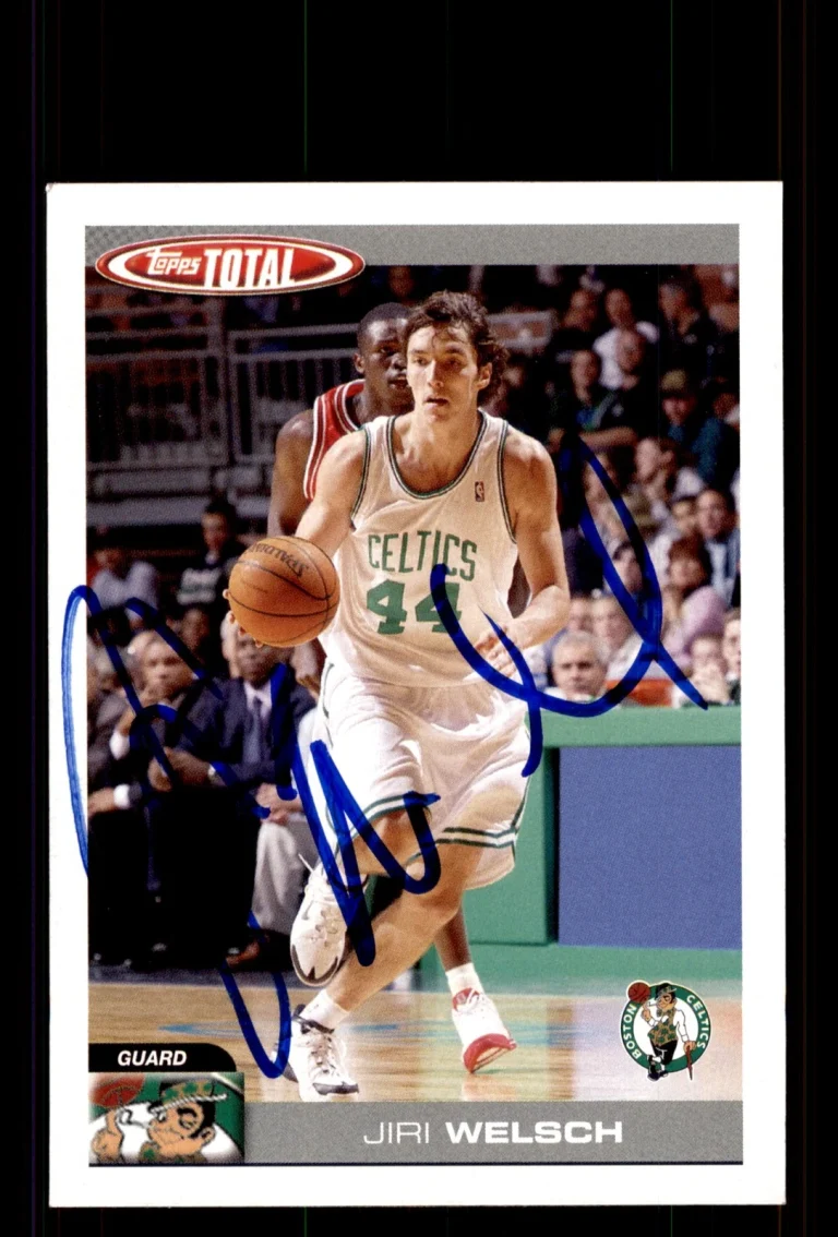 Signed Basketball Card Auto Jiri Welsch 2004-05 Topps Total #186 Boston Celtics