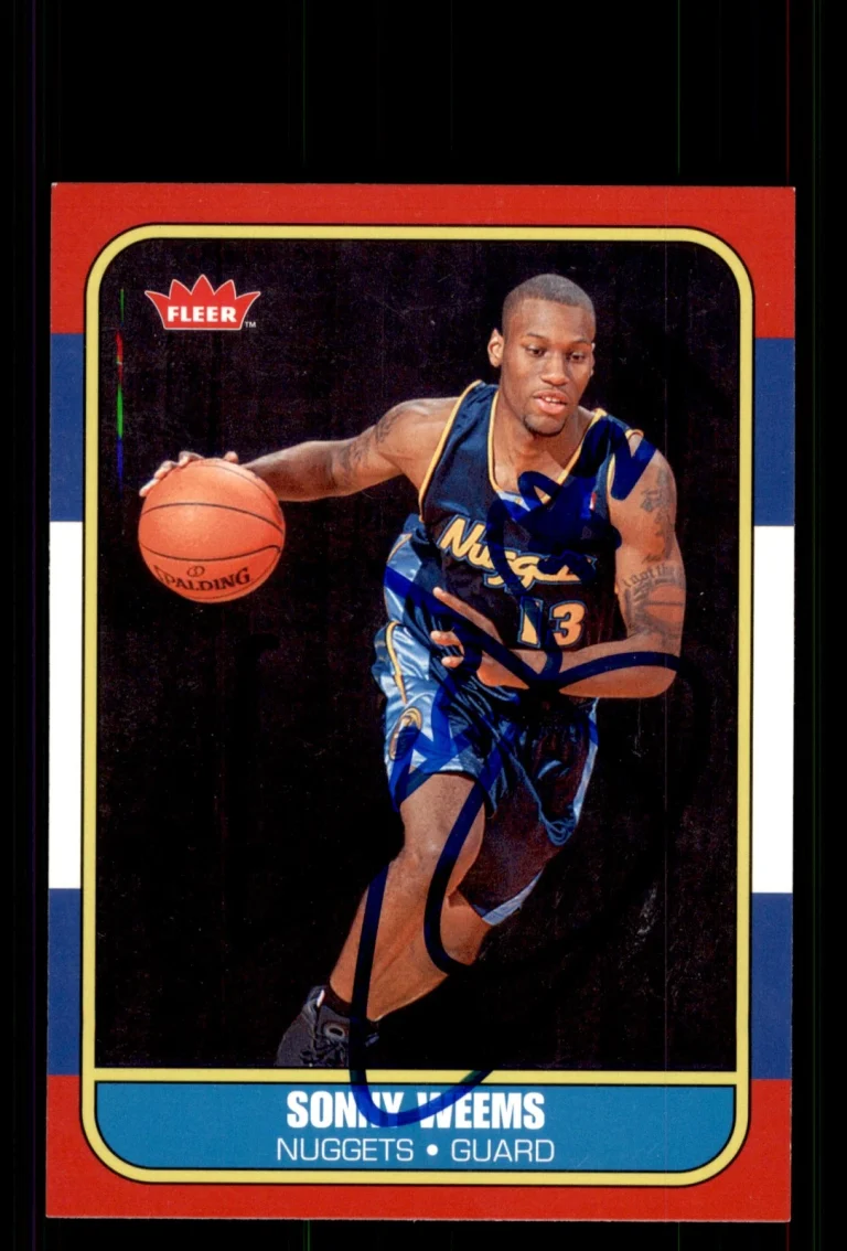 Signed Basketball Card Auto Sonny Weems 2008-09 Fleer #86R-190 Denver Nuggets