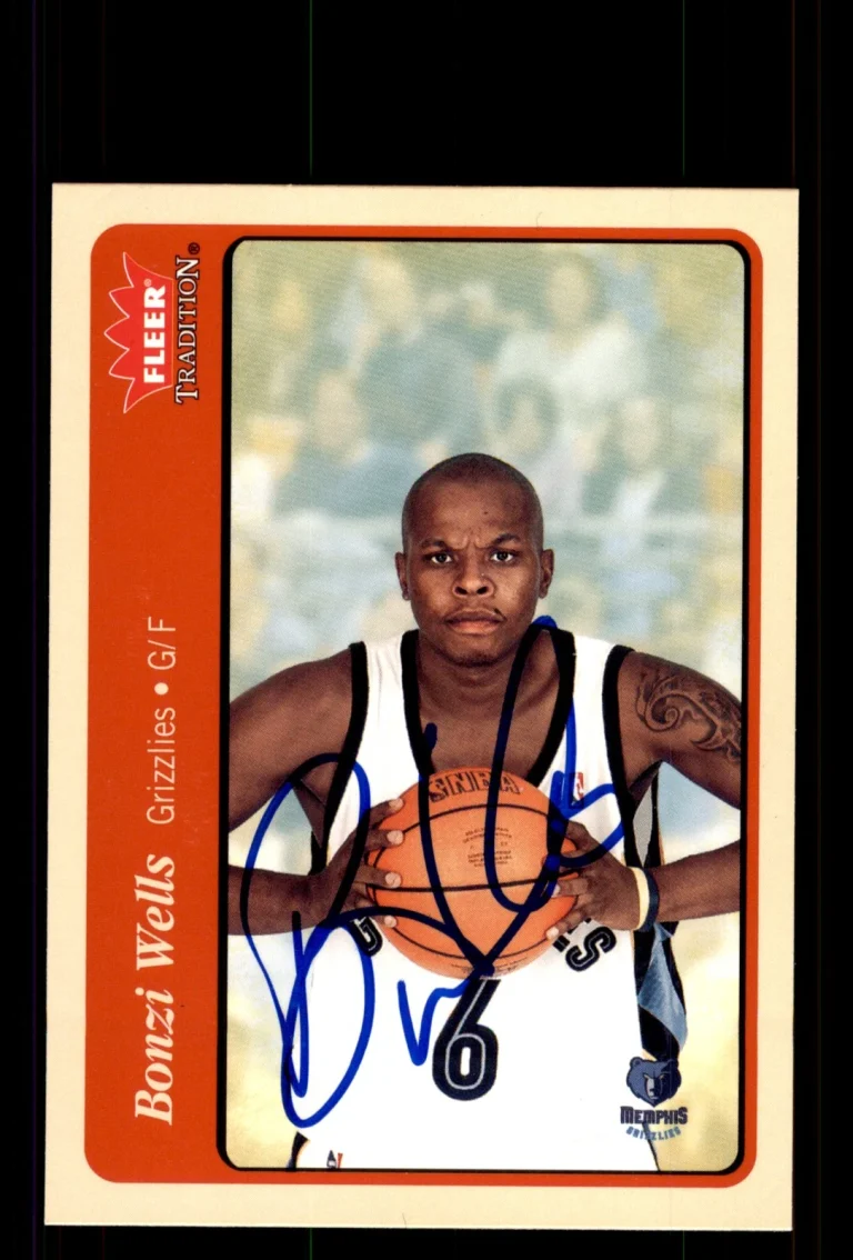 Signed Basketball Card Auto Bonzi Wells 2004-05 Fleer Tradition #5 Grizzlies