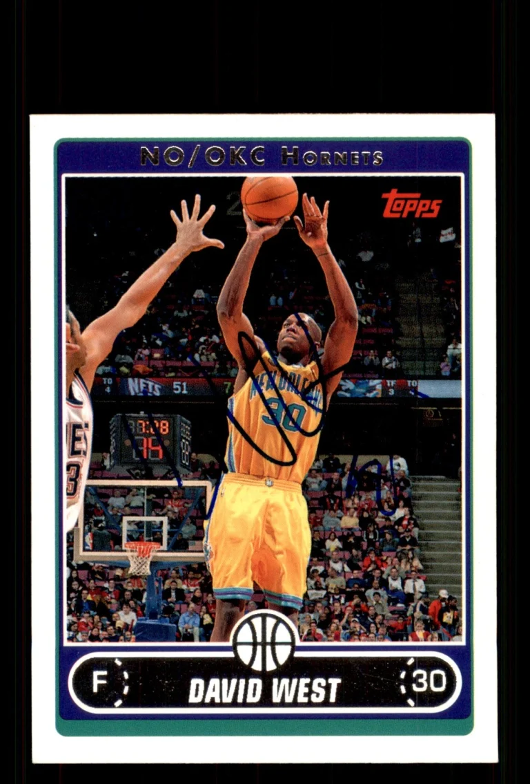 Signed Basketball Card Auto David West 2006-07 Topps #178 New Orleans Hornets