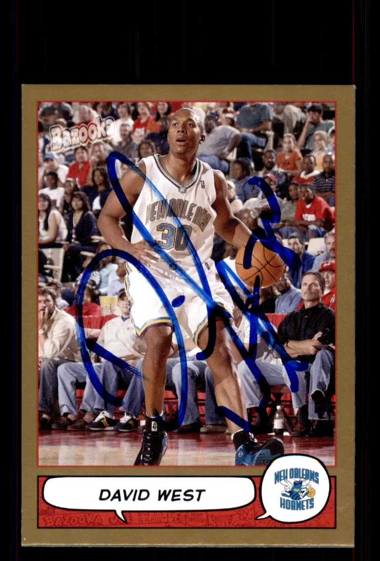Signed Basketball Card Auto David West 2004-05 Bazooka #97 Hornets Gold