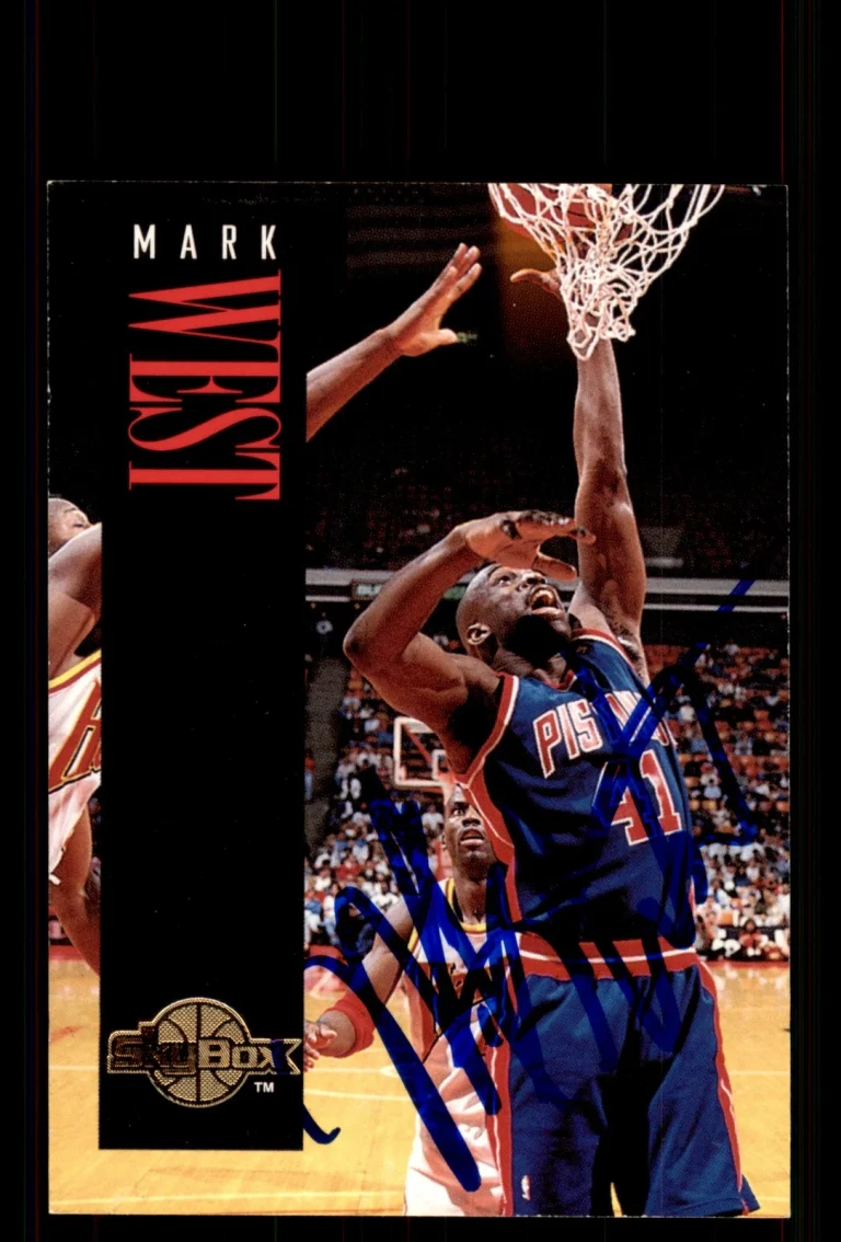 Signed Basketball Card Auto Mark West 1994-95 SkyBox Premium #228 Pistons
