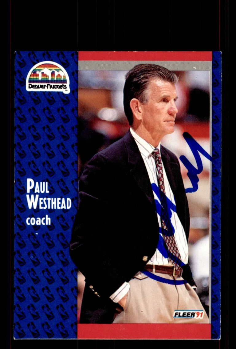 Signed Basketball Card Auto Paul Westhead 1991-92 Fleer #53 Denver Nuggets