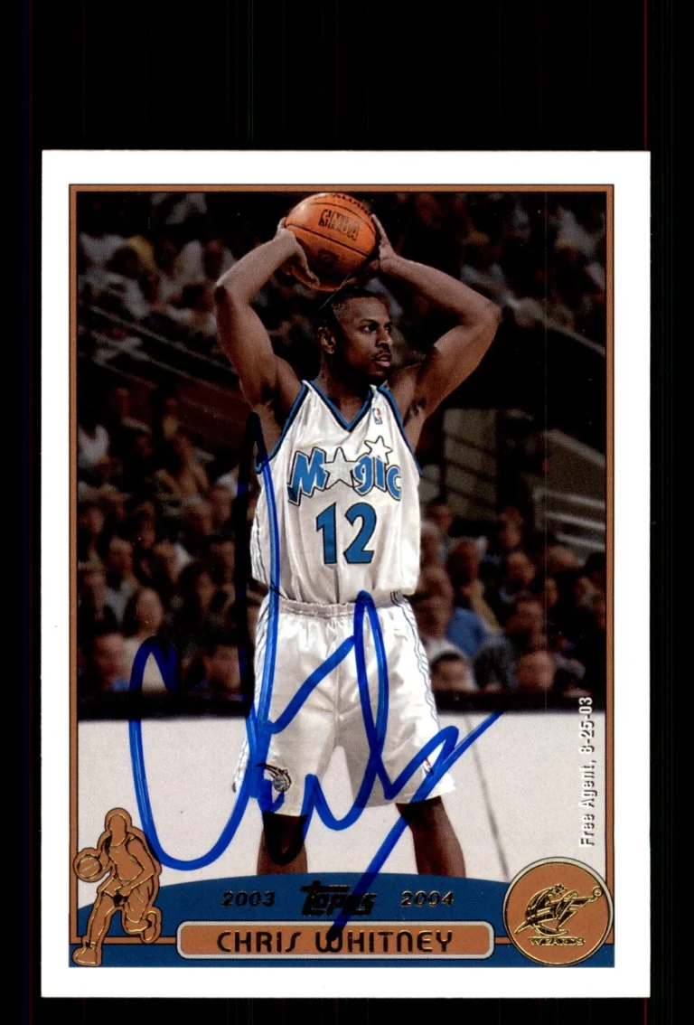 Signed Basketball Card Auto Chris Whitney 2003-04 Topps #98 Washington Wizards