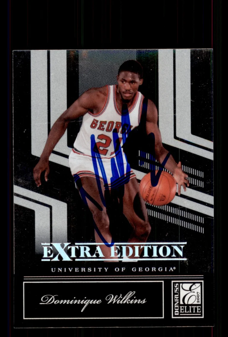 Signed Basketball Card Auto Dominique Wilkins 2007 Donruss Elite Extra #87