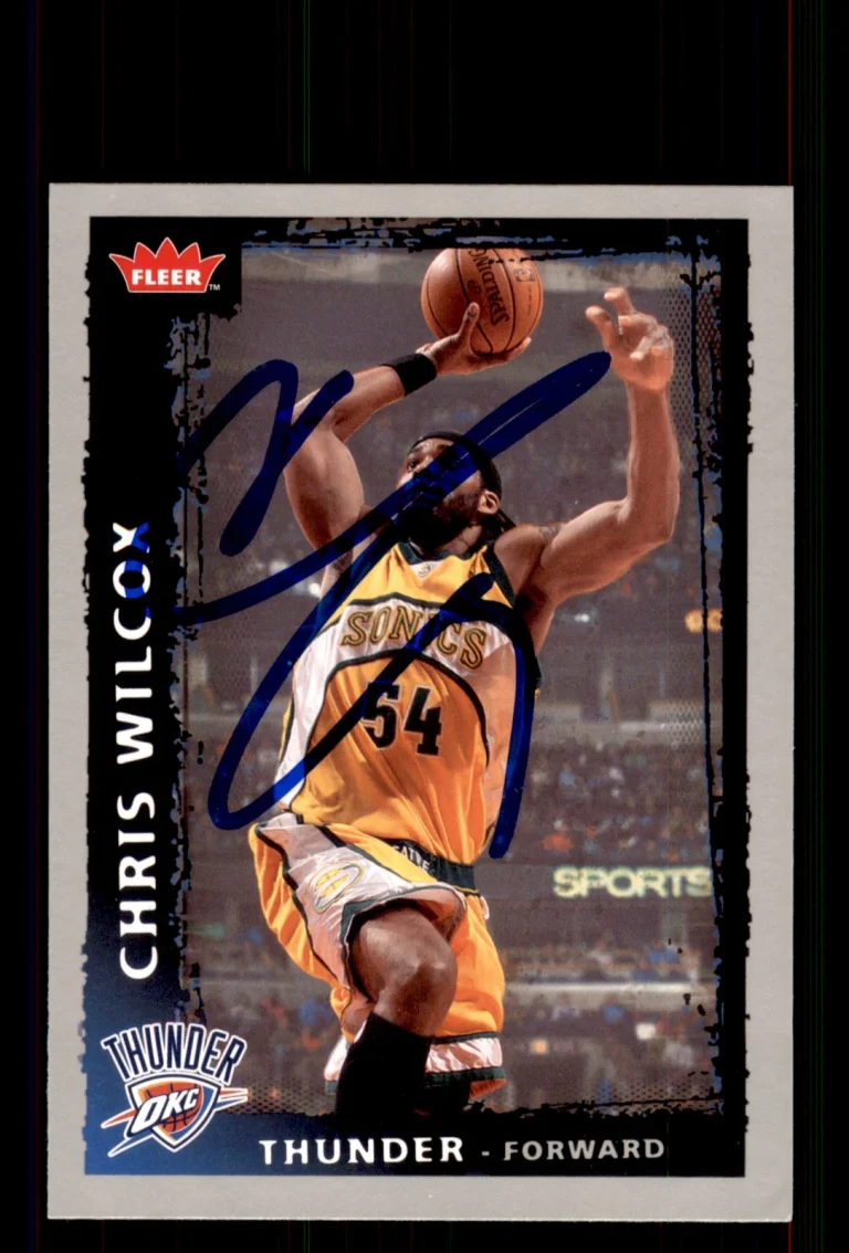 Signed Basketball Card Auto Chris Wilcox 2008-09 Fleer #197 Thunder