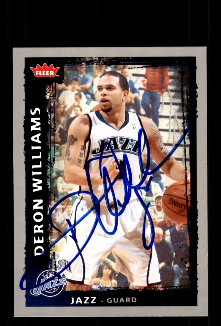 Signed Basketball Card Auto Deron Williams 2008-09 Fleer #123 Utah Jazz