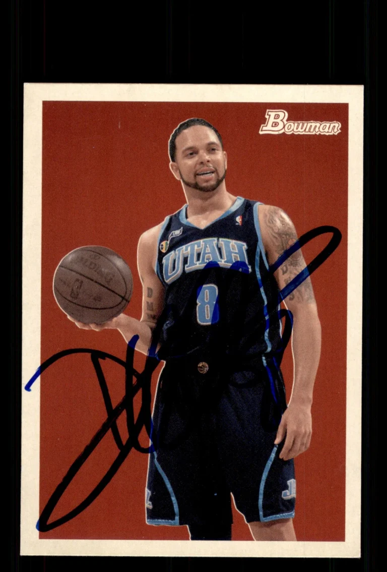 Signed Basketball Card Auto Deron Williams 2009-10 Bowman 48 #77 Utah Jazz