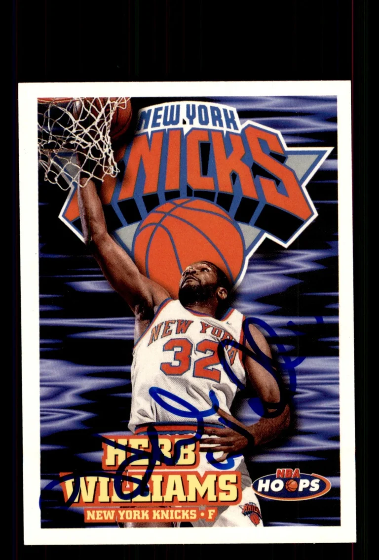 Signed Basketball Card Auto Herb Williams 1997-98 Hoops #283 New York Knicks