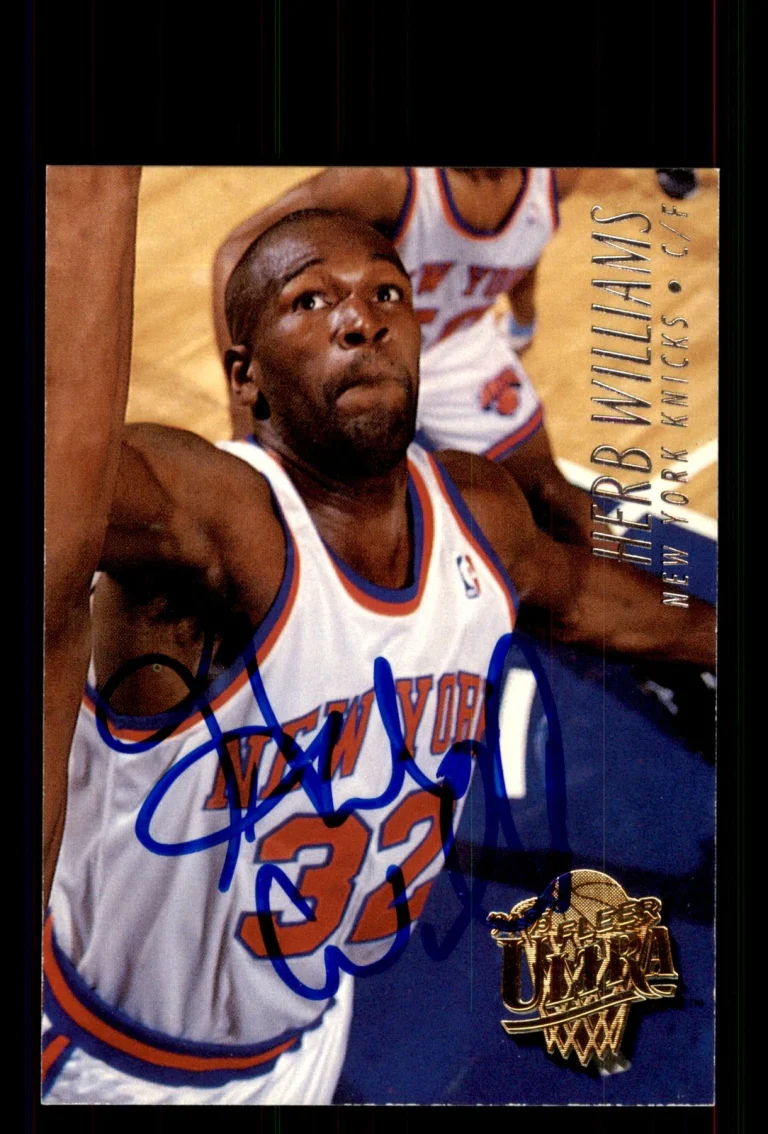 Signed Basketball Card Auto Herb Williams 1994-95 Ultra #300 New York Knicks