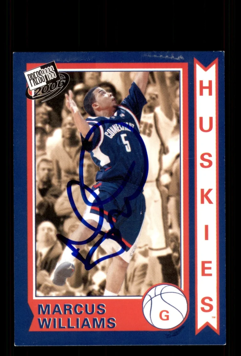 Signed Basketball Card Auto Marcus Williams 2006 Press Pass #OS 5 Connecticut