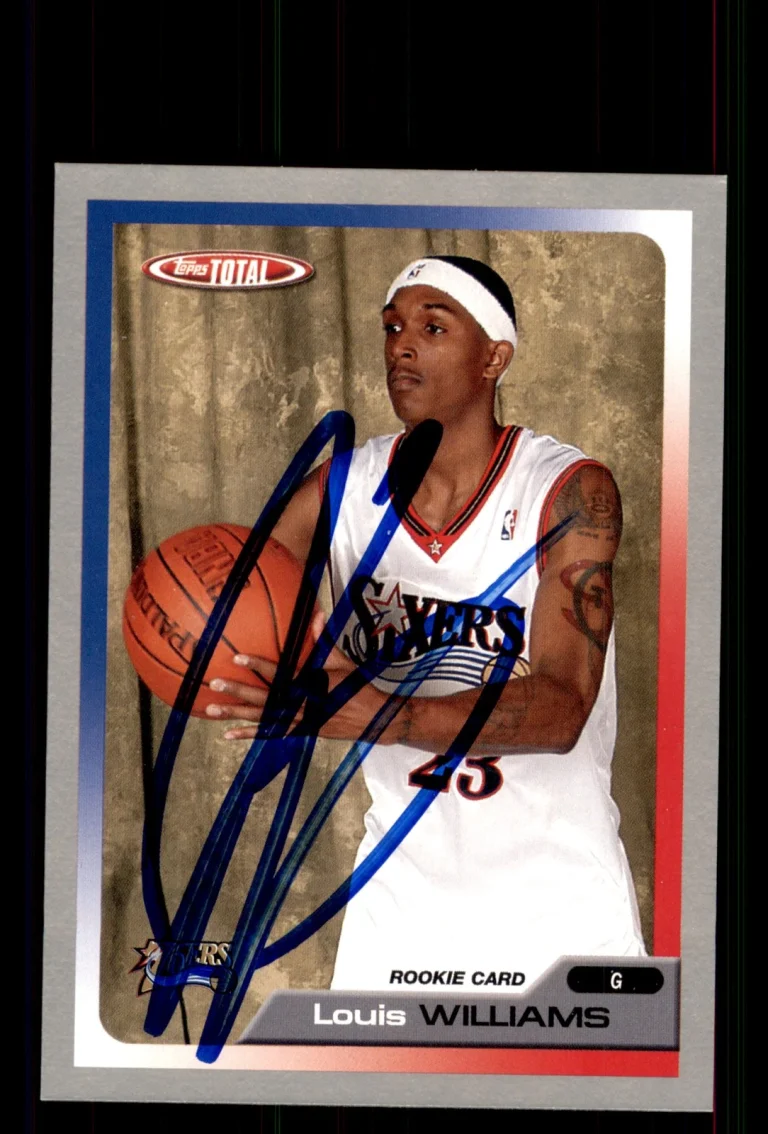 Signed Basketball Card Auto Louis Williams 2005-06 Topps Total #327 76ers