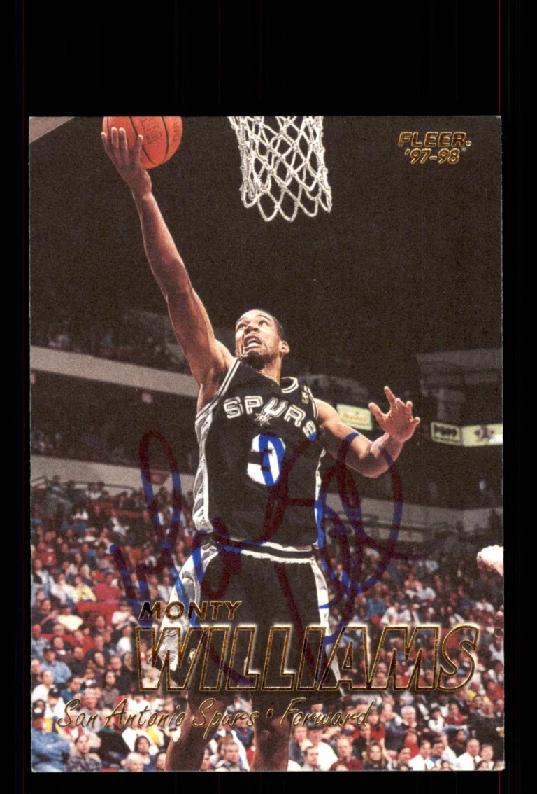Signed Basketball Card Auto Monty Williams 1997-98 Fleer #160 San Antonio Spurs