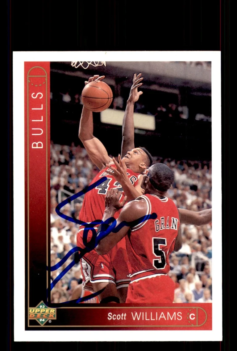 Signed Basketball Card Auto Scott Williams 1993-94 Upper Deck #306 Chicago Bulls