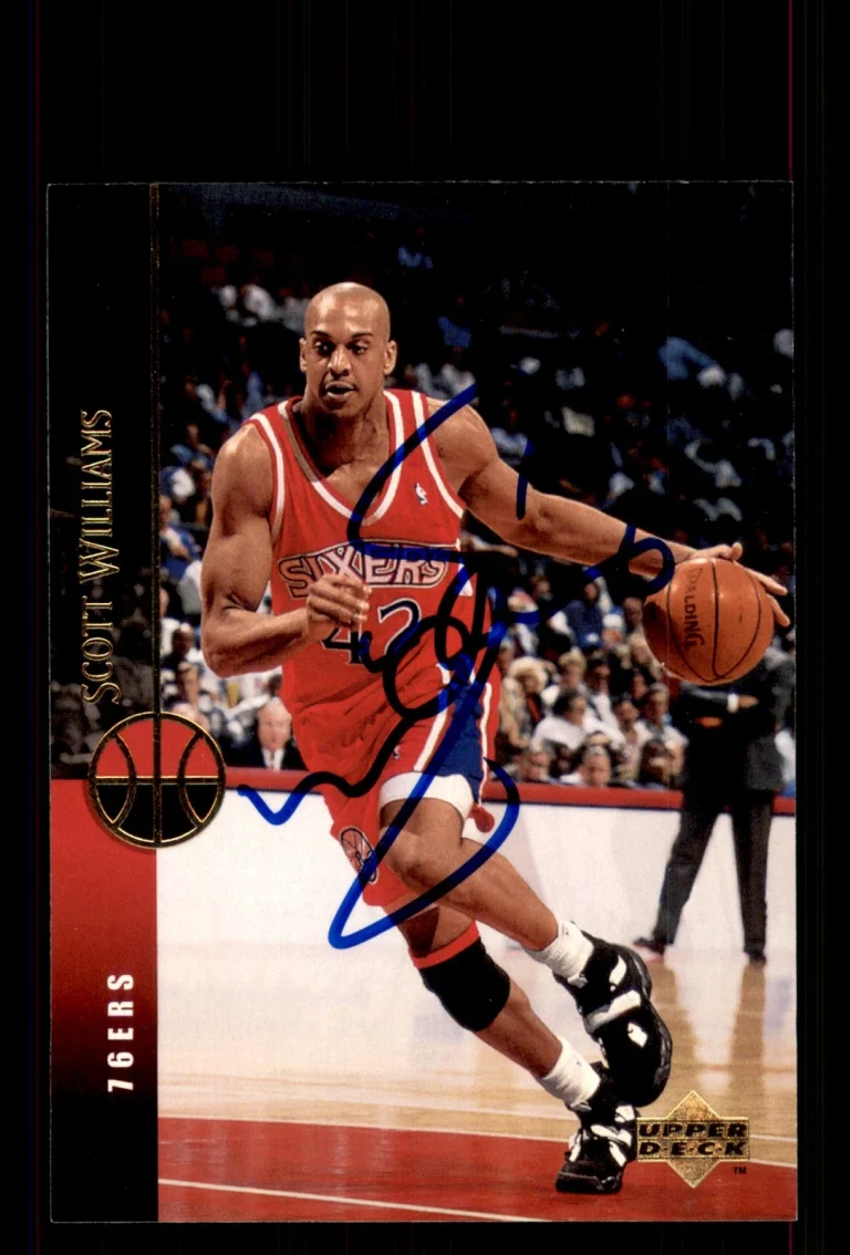 Signed Basketball Card Auto Scott Williams 1994-95 Upper Deck #294 76ers