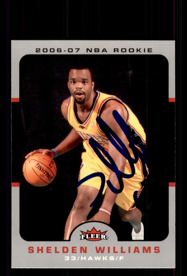 Signed Basketball Card Auto Shelden Williams 2006-07 Fleer #213 Atlanta Hawks