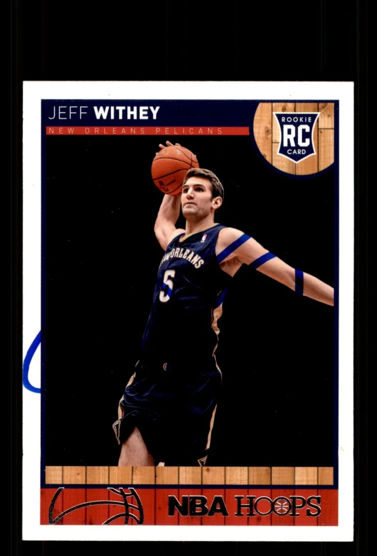 Signed Basketball Card Auto Jeff Withey 2013-14 Hoops #295 New Orleans Pelicans