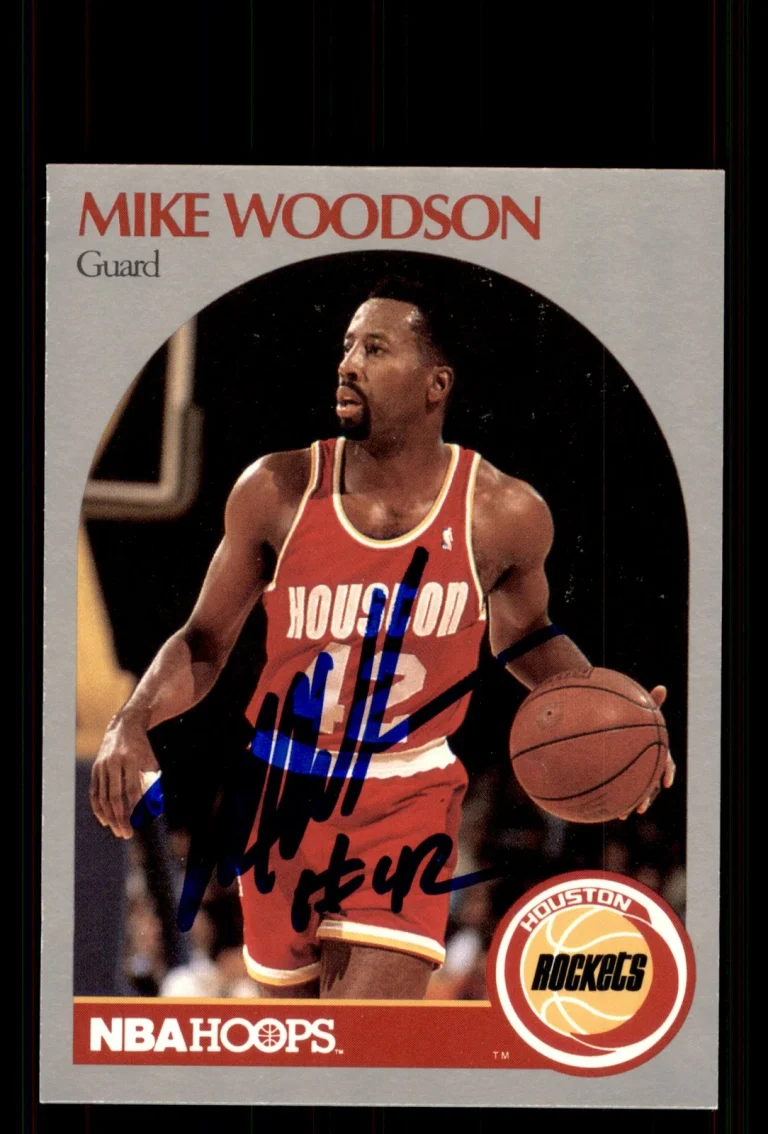 Signed Basketball Card Auto Mike Woodson 1990-91 Hoops #131 Houston Rockets