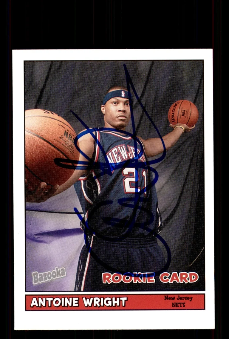Signed Basketball Card Auto Antoine Wright 2005-06 Bazooka #181 New Jersey Nets
