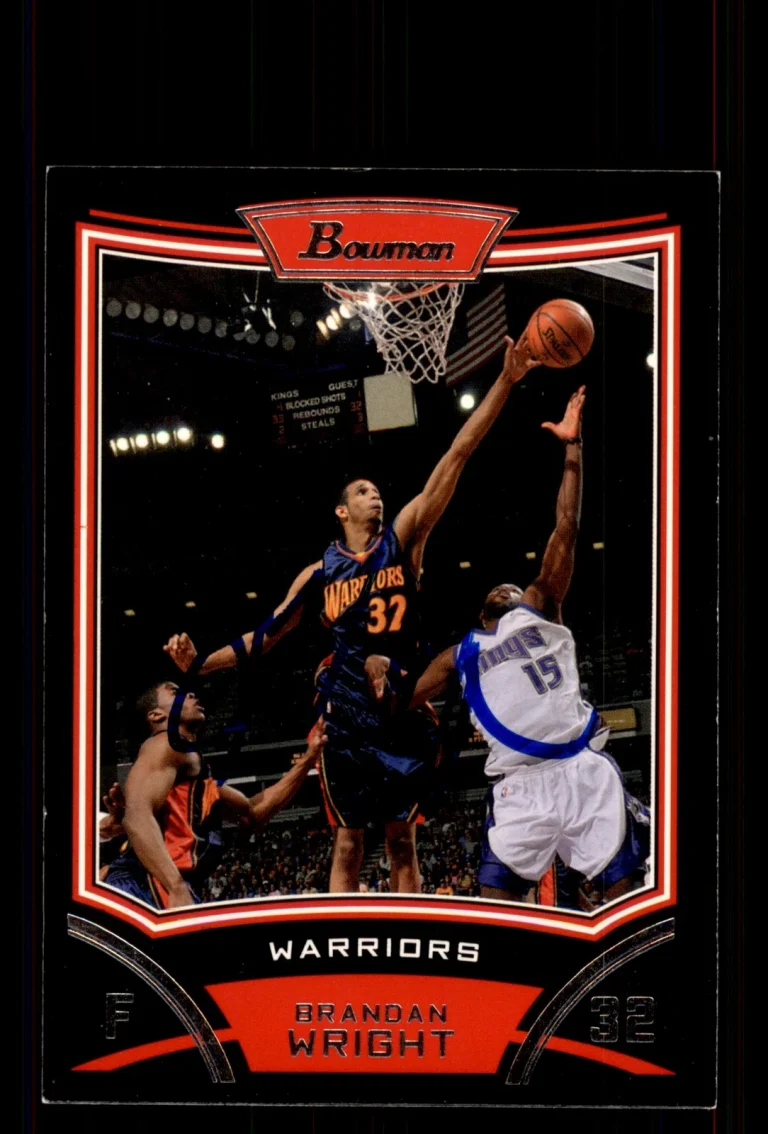Signed Basketball Card Auto Brandan Wright 2008-09 Bowman #31 Warriors