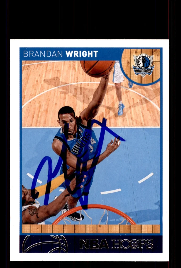 Signed Basketball Card Auto Brandan Wright 2013-14 Hoops #259 Dallas Mavericks
