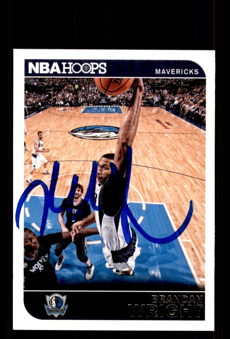 Signed Basketball Card Auto Brandan Wright 2014-15 Hoops #181 Dallas Mavericks