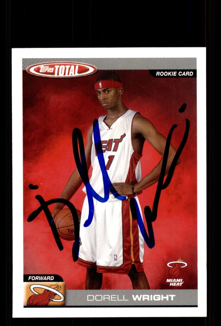 Signed Basketball Card Auto Dorell Wright 2004-05 Topps Total #351 Miami Heat