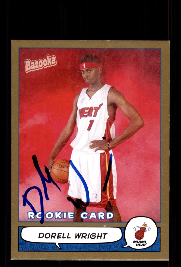 Signed Basketball Card Auto Dorell Wright 2004-05 Bazooka #170 Heat