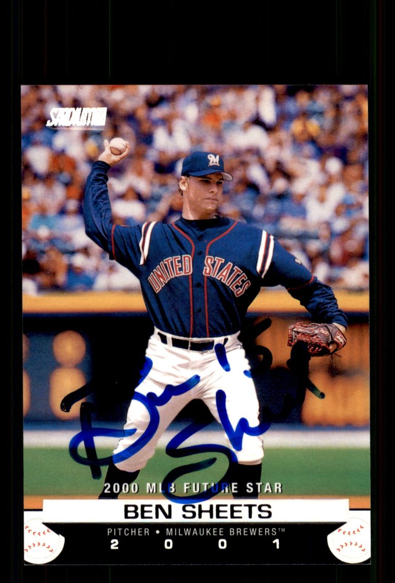 Signed Baseball Card Auto Ben Sheets 2001 Stadium Club #180 Milwaukee Brewers