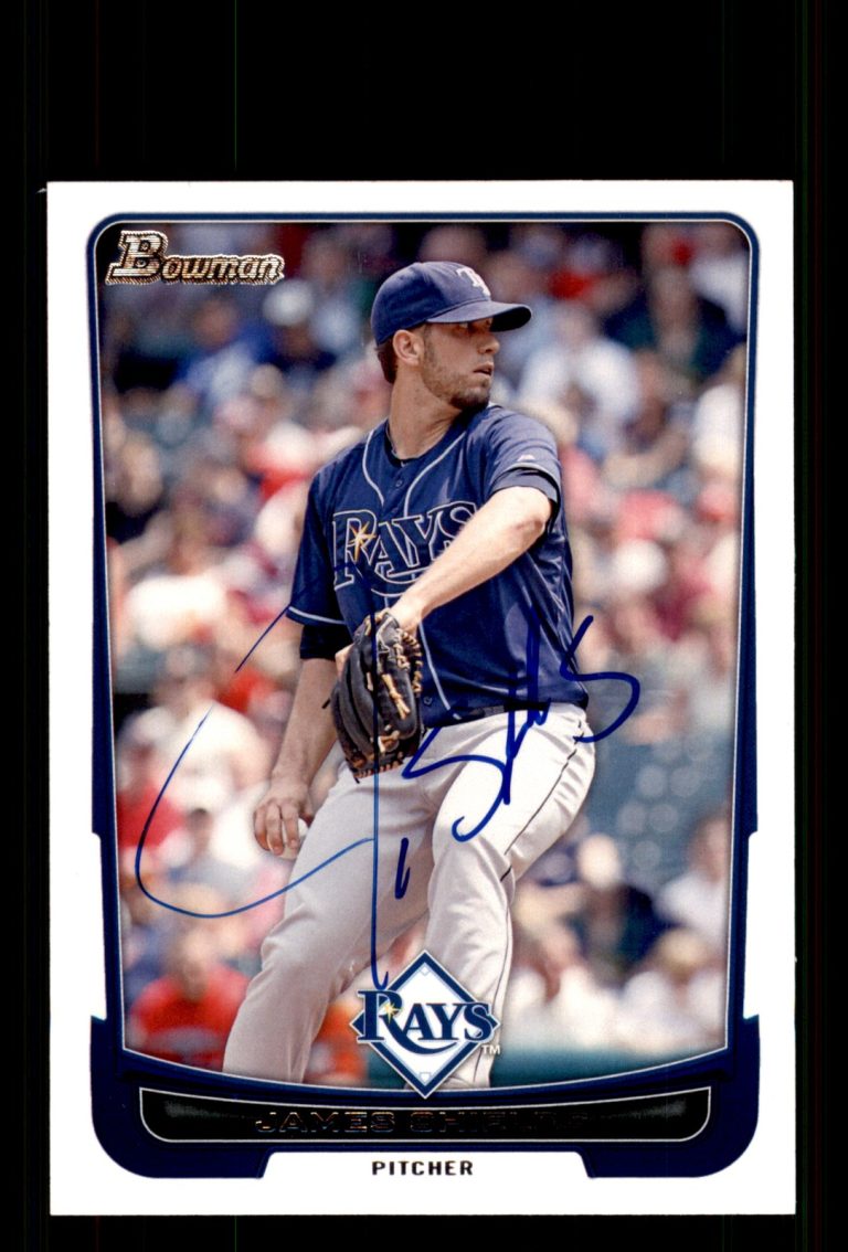 Signed Baseball Card Auto James Shields 2012 Bowman #88 Tampa Bay Rays