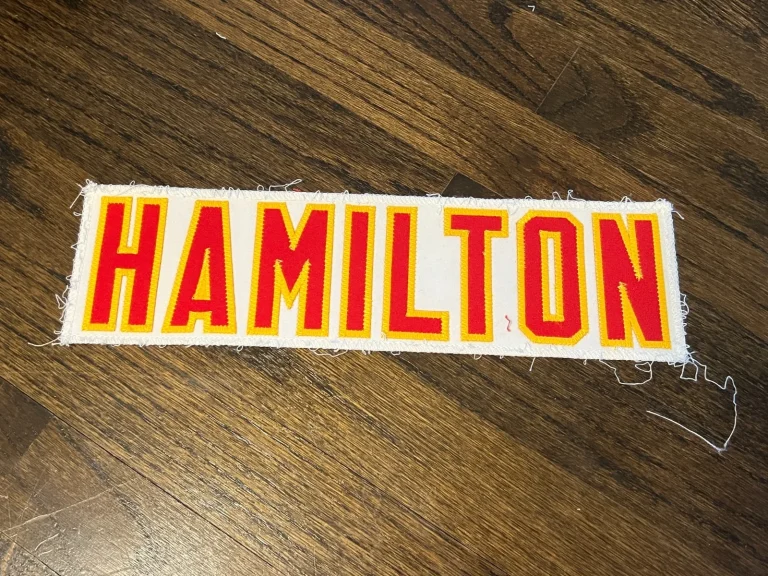 KANSAS CITY CHIEFS GAME USED ? ISSUED JERSEY NAMEPLATE NFL HAMILTON