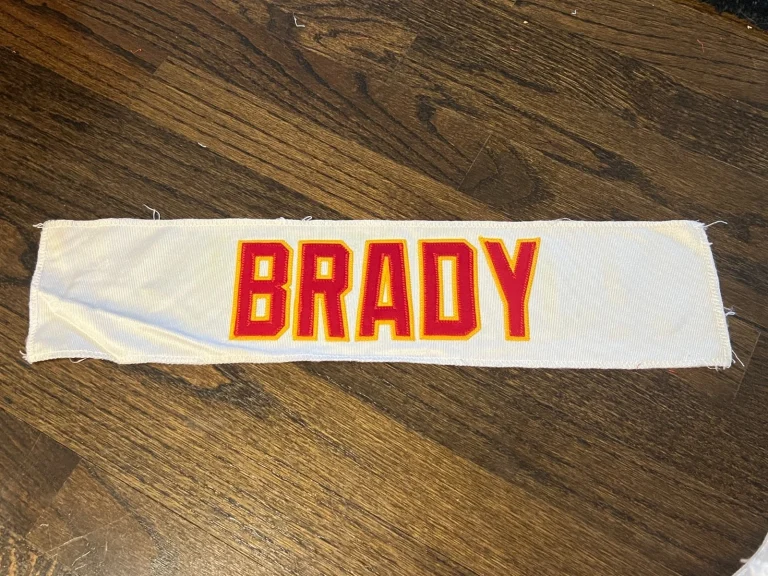 KANSAS CITY CHIEFS GAME USED ? ISSUED JERSEY NAMEPLATE FOOTBALL NFL BRADY
