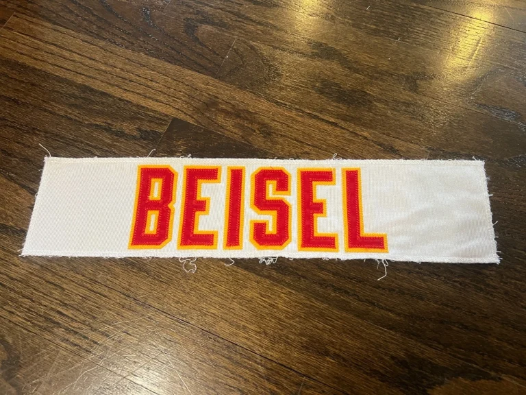 KANSAS CITY CHIEFS GAME USED ? ISSUED JERSEY NAMEPLATE NFL MONTY BEISEL K-STATE