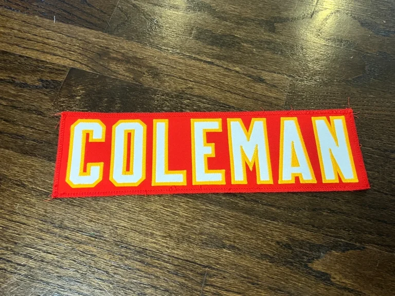 KANSAS CITY CHIEFS GAME USED ? TEAM ISSUED JERSEY NAMEPLATE CASEY COLEMAN BAYLOR