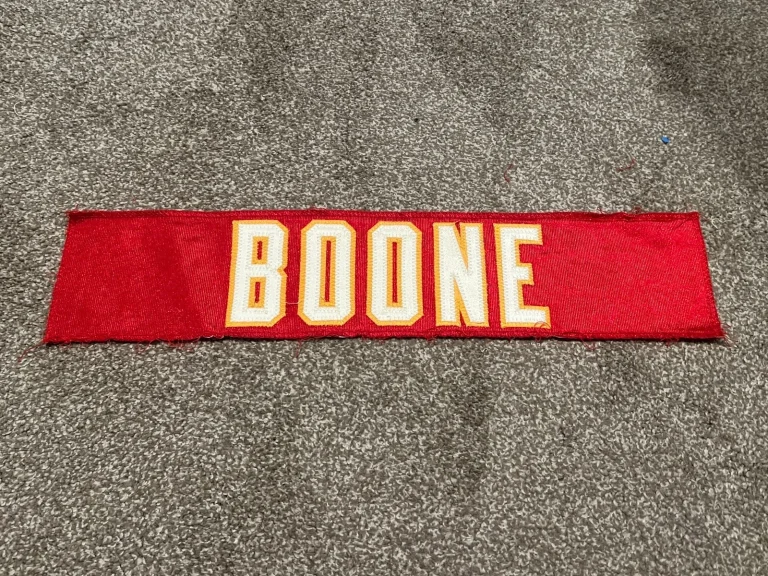 KANSAS CITY CHIEFS GAME USED ? TEAM ISSUED JERSEY NAMEPLATE ALFONSO BOONE