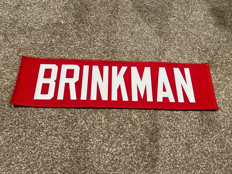 KANSAS CITY CHIEFS GAME USED ? TEAM ISSUED JERSEY NAMEPLATE BRINKMAN