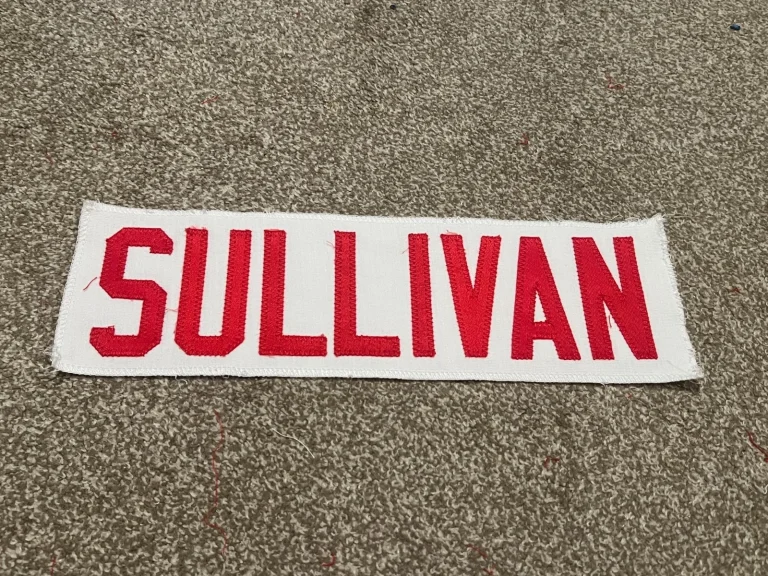 KANSAS CITY CHIEFS GAME USED ? ISSUED JERSEY NAMEPLATE NFL FOOTBALL SULLIVAN