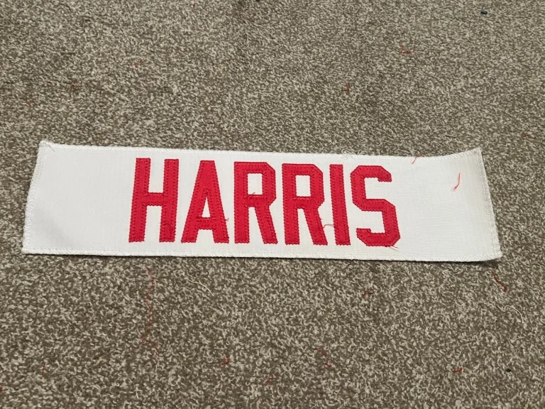 KANSAS CITY CHIEFS GAME USED ? ISSUED JERSEY NAMEPLATE NFL FOOTBALL HARRIS