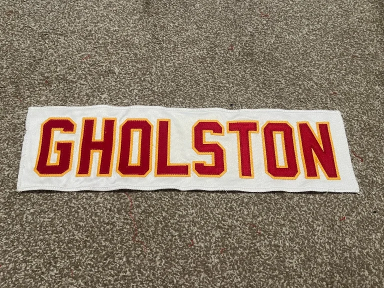 KANSAS CITY CHIEFS GAME USED ? ISSUED JERSEY NAMEPLATE NFL GHOLSTON