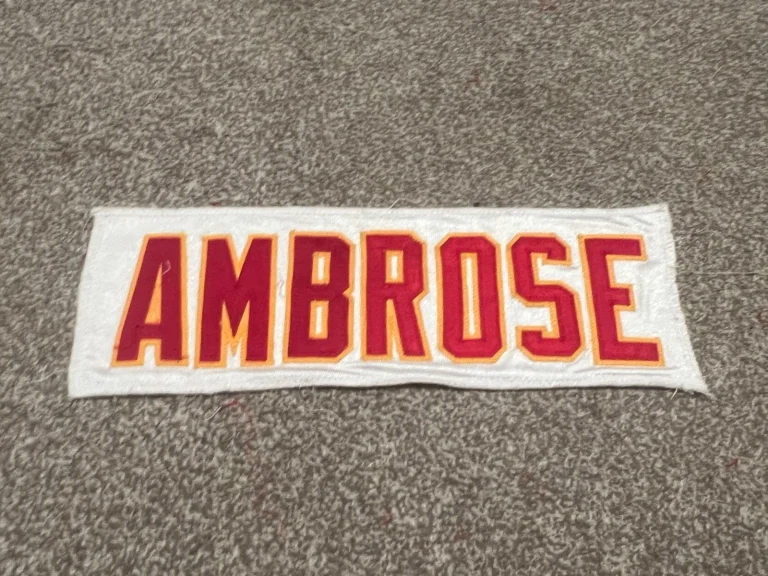 KANSAS CITY CHIEFS GAME USED ? ISSUED JERSEY NAMEPLATE NFL ASHLEY AMBROSE