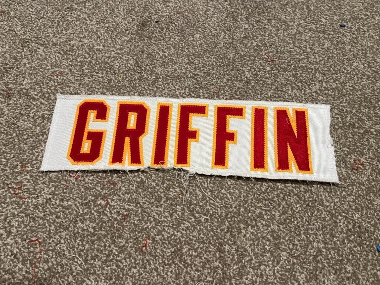 KANSAS CITY CHIEFS GAME USED ? ISSUED JERSEY NAMEPLATE NFL KRIS GRIFFIN IUP